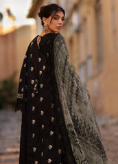 Zoha by Ansab Jahangir Embroidered Lawn Suit Unstitched 3 Piece ANJ25Z D-06 Black Lady – Summer Collection