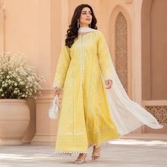 Yellow Emb Maxi 3pc