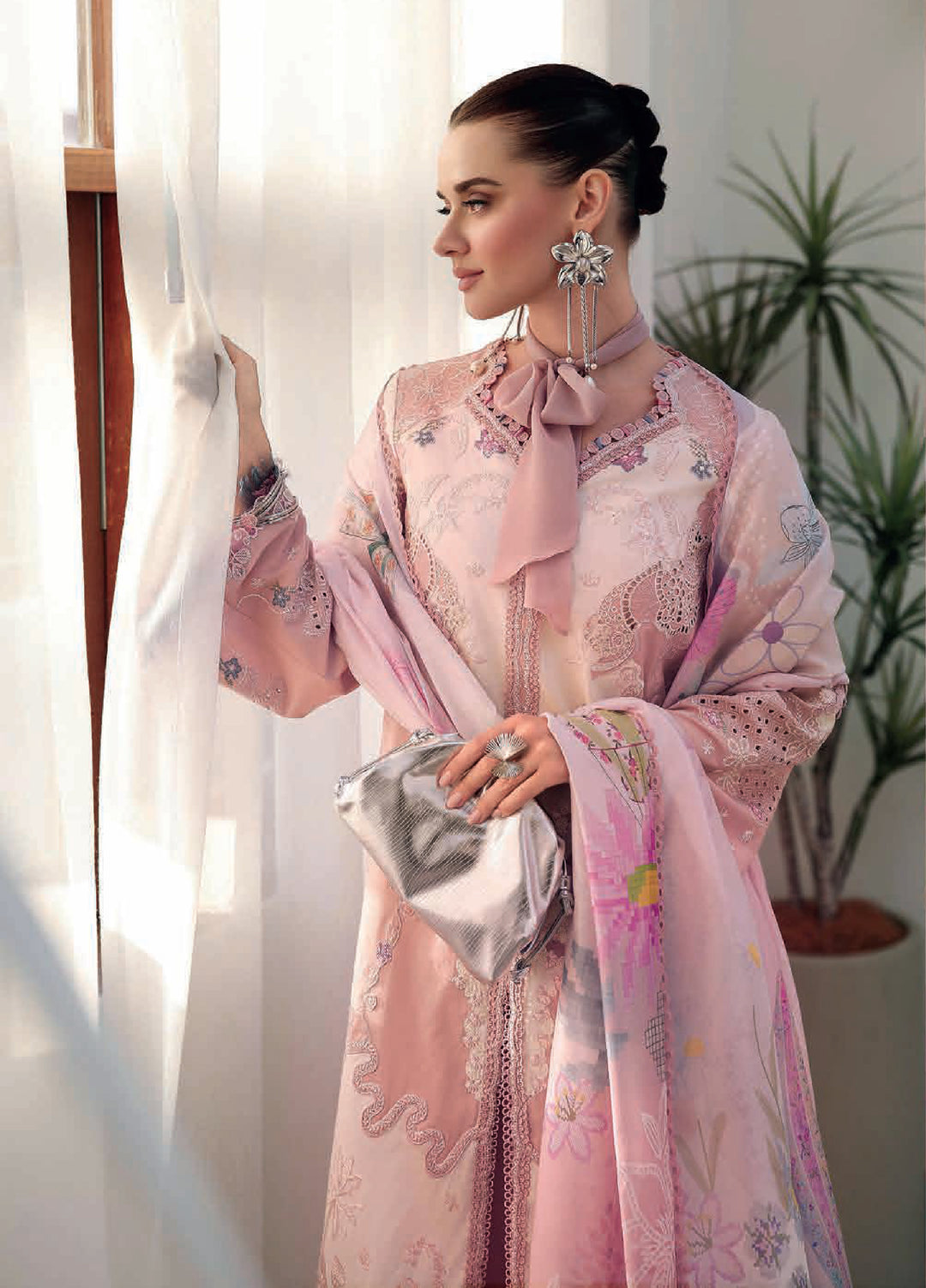 Qalamkar Chikankari Unstitched Embroidered Lawn 3 Piece Suit QLK26UCL CM-06 Noura – Summer Collection