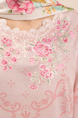 Beechtree Unstitched Embroidered Lawn 3 Piece Suit – ROSE MIST – Summer Collection