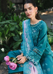 Q Line by Qalamkar Unstitched Chikankari Embroidered Lawn 3 Piece Suit QLK26UQL RP-03 SAPPHIRE – Summer Collection
