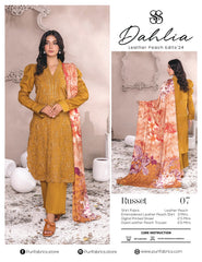 Dahlia Leather Peach Embroidered Suit Unstitched 3 Piece DPC25 -07 – Winter Collection