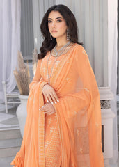 Merakish Luxury Chiffon Embroidered’23 – ST23-MK6 Orange Peel
