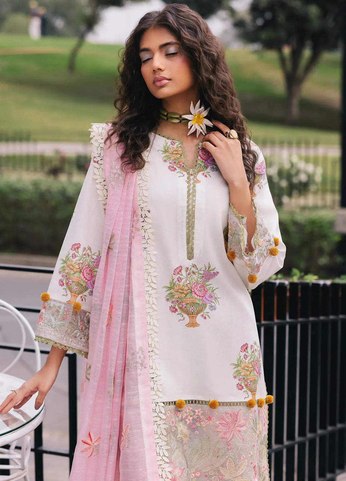 Broadway by Mahnur Embroidered Lawn Suits Unstitched 3 Piece MN25B D-02 Cherry Blossom – Summer Collection