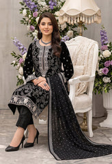 Merakish – Almas By Shahzeb Textiles Embroidered Chiffon Suits Unstitched 3 Piece ST26MK-V26- Aura Of Noir