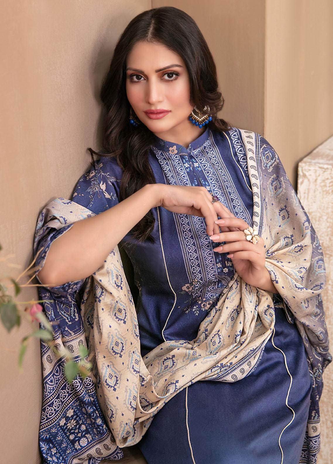 Tawakkal Fabrics Printed Satin Suits Unstitched 3 Piece TWF23ST D-9740 – Winter Collection