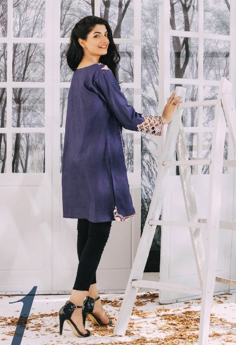 Al-Zohab Denim Embroidered Exclusive Shirts – D-05