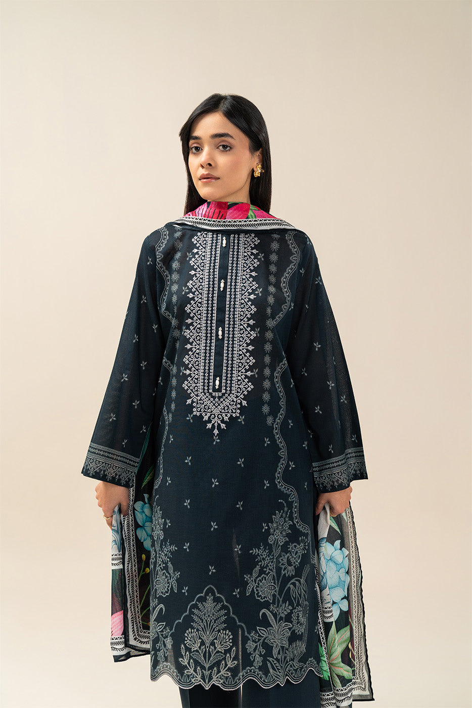 Beechtree Unstitched Embroidered Lawn 3 Piece Suit – VERDANT BLOOM – Summer Collection