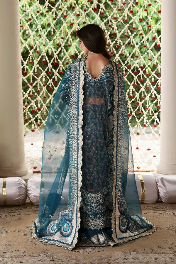 Shehnai By Afrozeh Embroidered Organza Suits Unstitched 3 Piece AF25SA D-10 Sitara – Wedding Collection