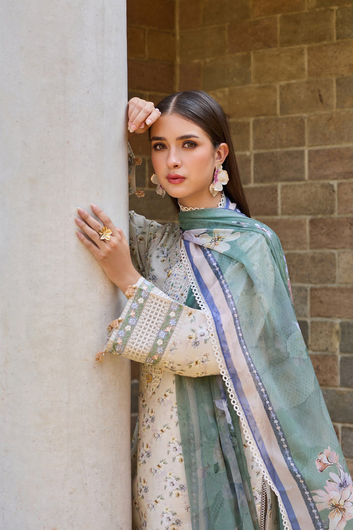 Baroque – Farasha Sorine Embroidered Lawn Unstitched 3Pc Suit BFL26- Satin Bloom