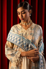Sana Safinaz Embroidered Linen Suits Unstitched 3 Piece M243-023A-3CQ – Luxury Winter Collection
