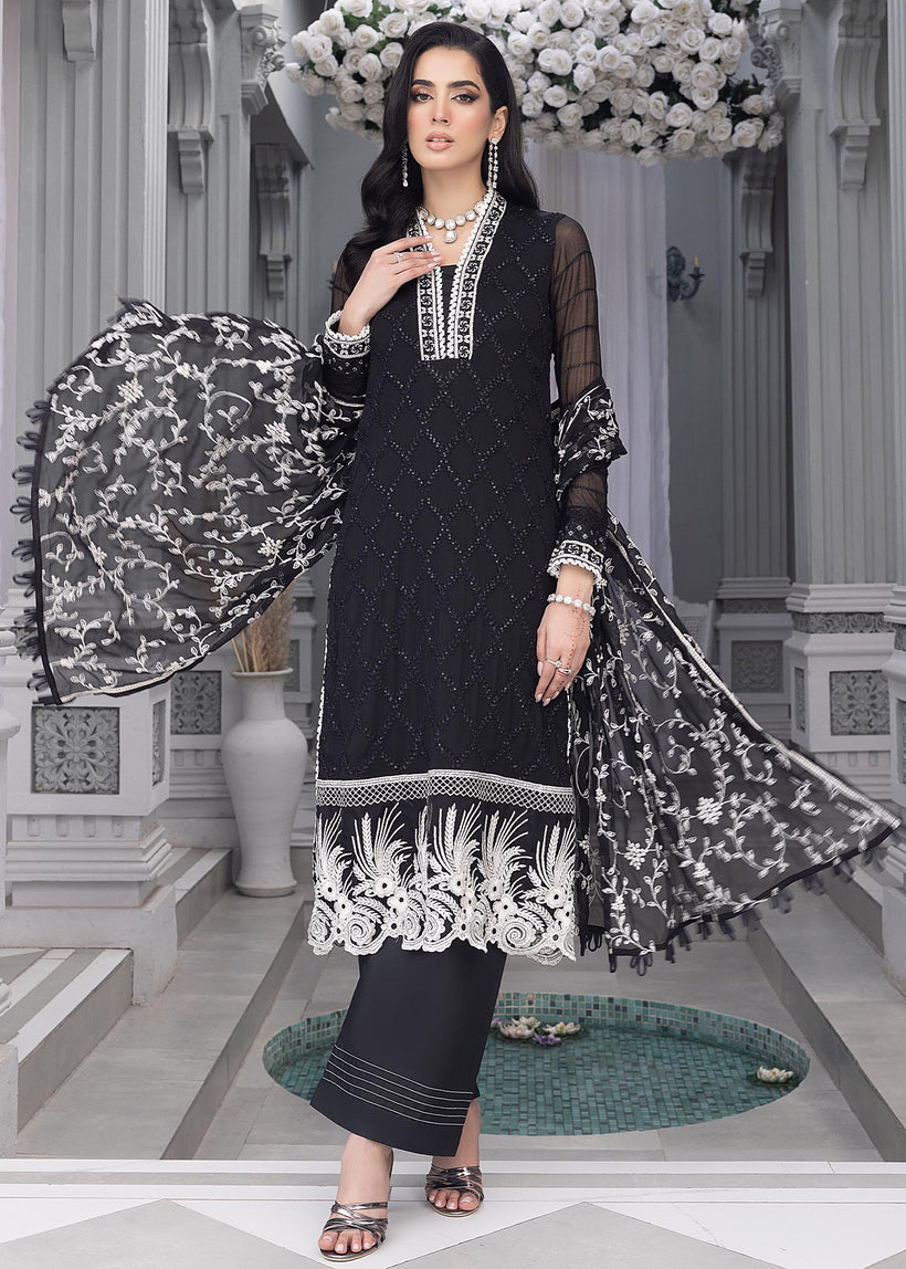 Merakish Luxury Chiffon Embroidered’23 – ST23-MK6 Raven Black