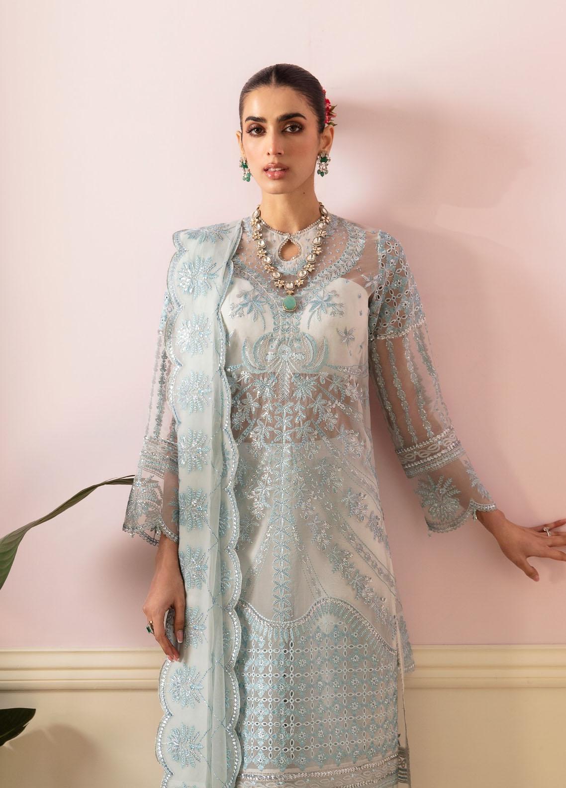 Ayzel By Afrozeh Embroidered Organza Suits Unstitched 3 Piece AAF24TW ADK-V1-07 Viana – Luxury Collection