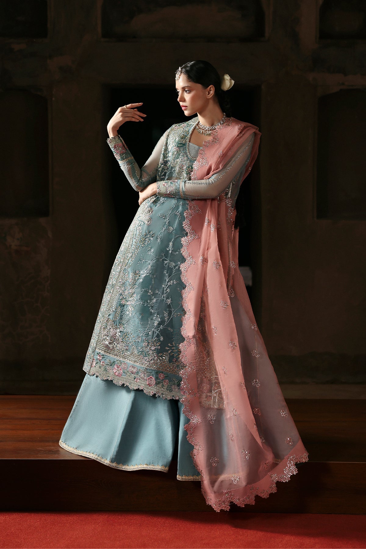 Kaashvi by Ayzel Unstitched Organza Embroidered Suits 3 Piece AAF25KW RAVINA AZW-25-V2-04 – Wedding Collection