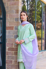 Baroque – Farasha Sorine Embroidered Lawn Unstitched 3Pc Suit BFL26- Aqua Cloud