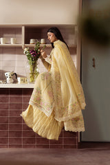 Brewed by Ayzel Unstitched Embroidered Paper Cotton 3 Piece Suit AAF26UBL Crema ZWU-0147-3PO – Festive Collection