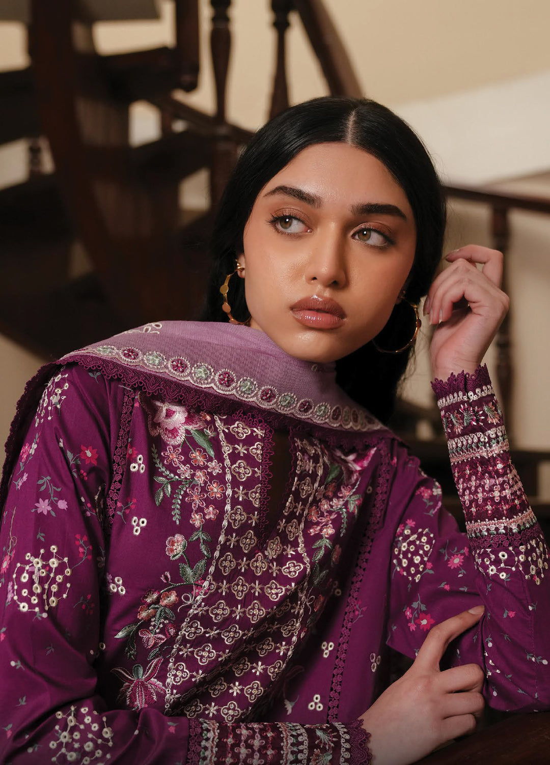 Florette by Afrozeh Unstitched Embroidered Lawn 3 Piece Suit AF26UFL D-09 LILACE – Festive Collection