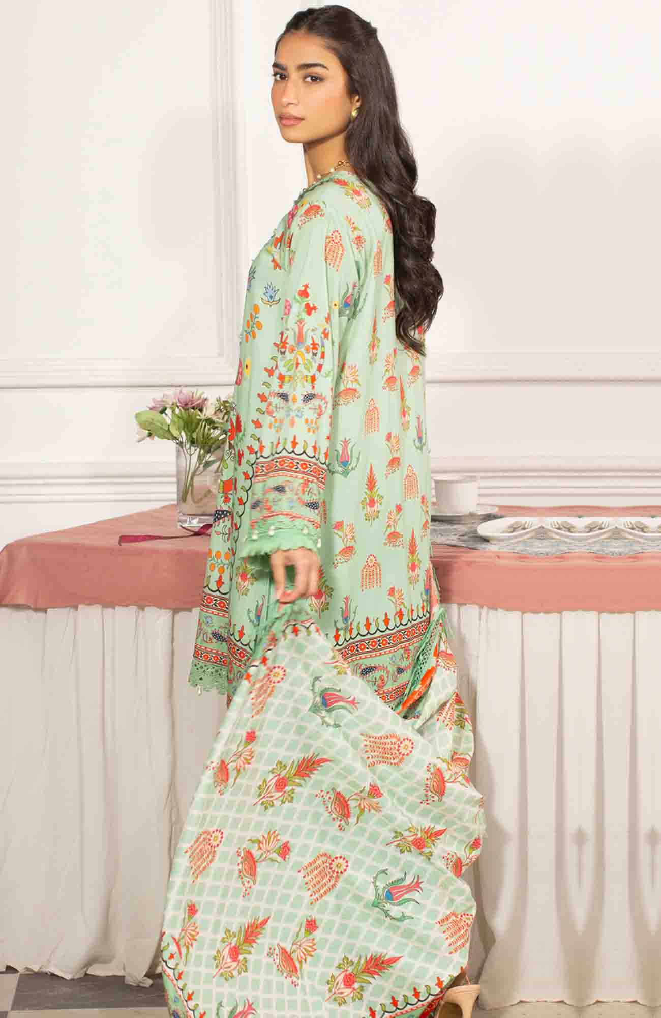 Mausummery Luxury Printed Lawn Unstitched 3 Piece Suit – MUSV2L1 – Jade – Summer Collection