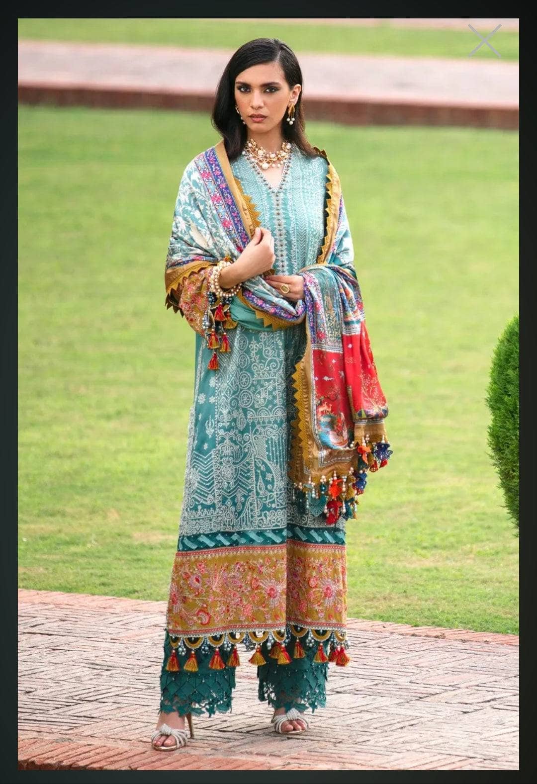 Sana Safinaz Embroidered Raw Silk Suits Unstitched 3 Piece S231-004B-CP – Luxury Winter Collection
