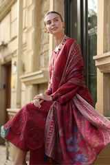 Rang Rasiya Embroidered Karandi Suit With Herringbone Shawl Unstitched 3 Piece D-10 Mocha – Winter Collection