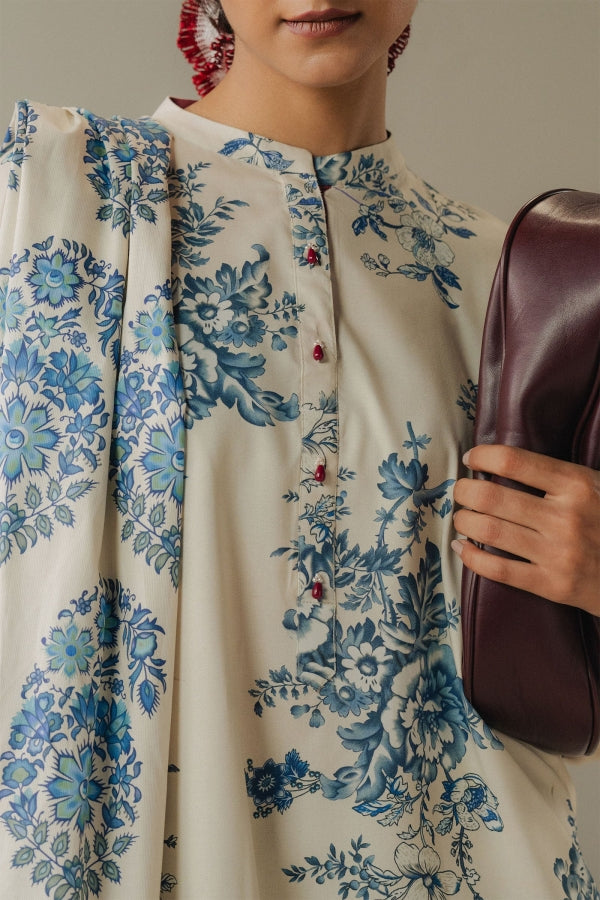 Coco by Zara Shahjahan Prints Unstitched Linen Suits 3 Piece CZS25PW Hushed Ember D-6A – Winter Collection