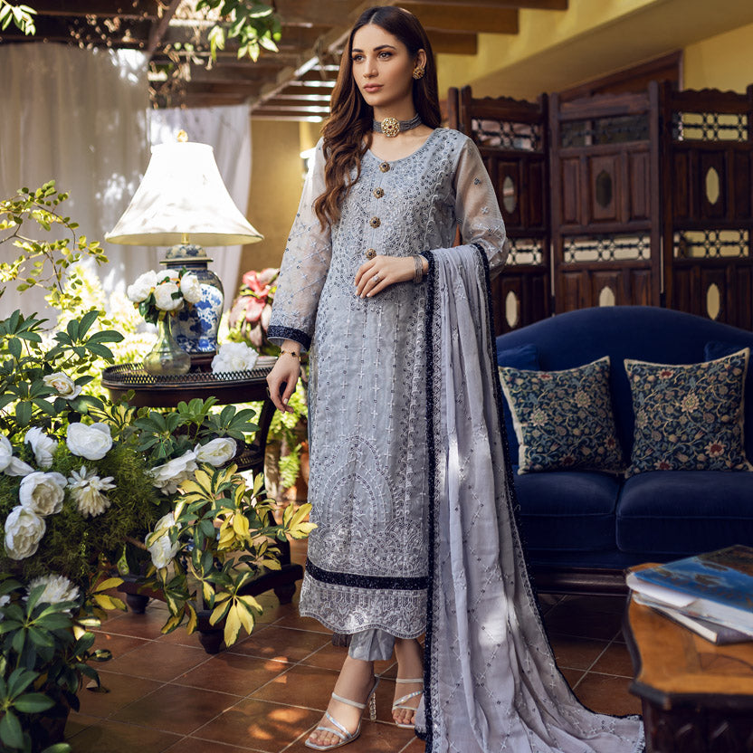 Sonia Umer – Gul-E-Bulbul – Embroidered Silk Net Unstitched 3Pc Suit