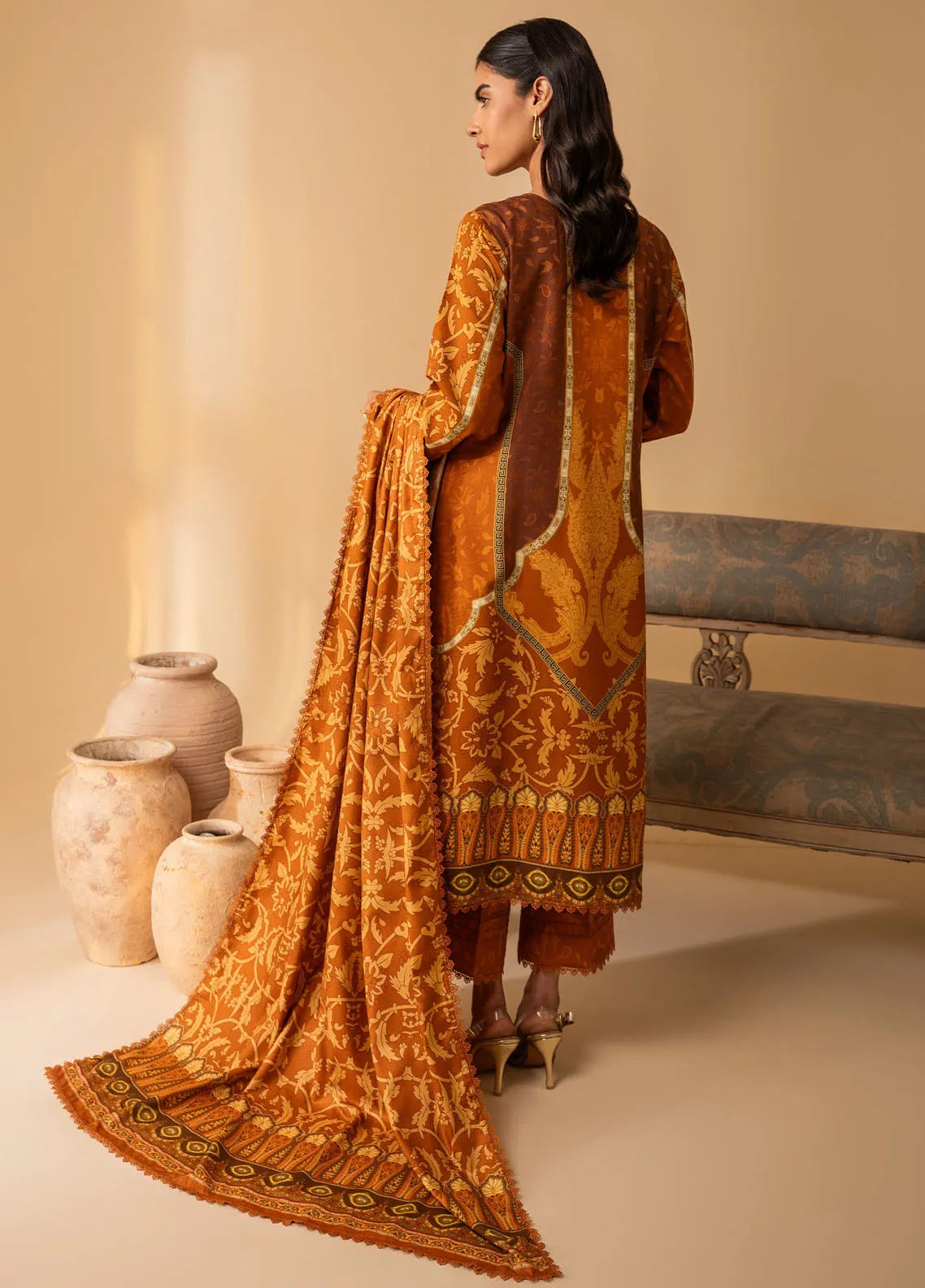 Izabel by Aabyaan Embroidered Linen Suit Unstitched 3 Piece AZ-04 Leilani – Winter Collection