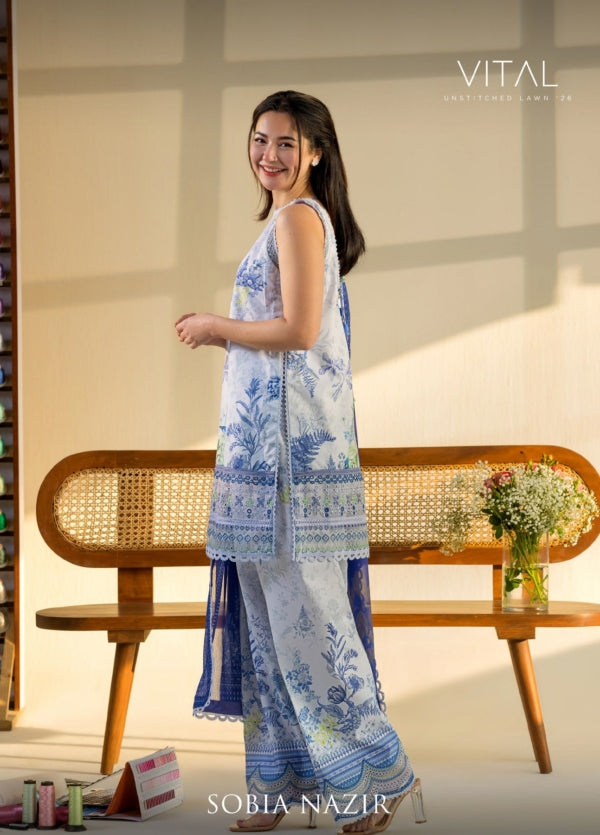Sobia Nazir Vital Luxury Embroidered Lawn Suit Unstitched 3 Piece SN26LL D-3B – Summer Collection
