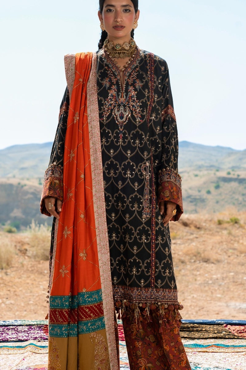 Sana Safinaz Embroidered Slub Suits Unstitched 3 Piece S231-004A-CP – Luxury Winter Collection