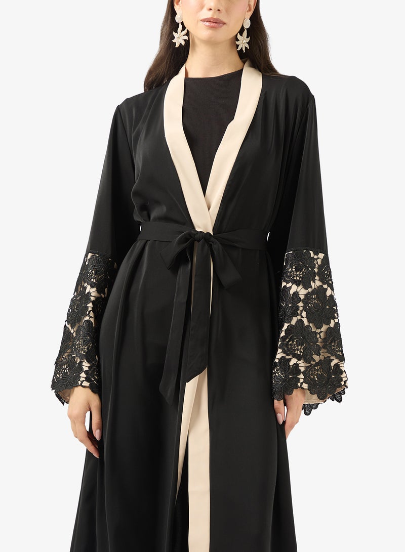 Lace Sleeve Abaya