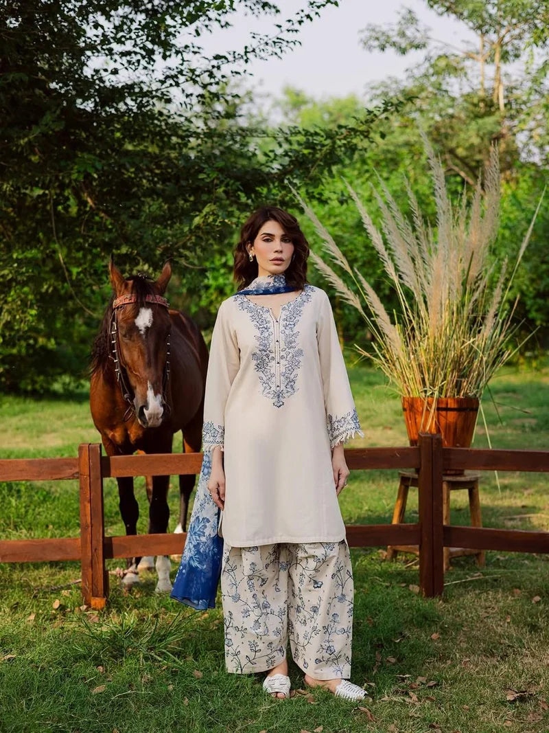 Batik Khaddar Emb 3pc