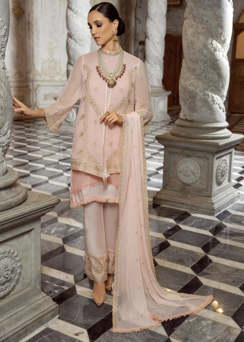 Merakish Luxury Chiffon Embroidered’23 – ST23-MK7 Candle Peach