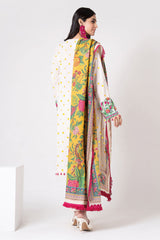 Khaadi Dyed Embroidered Dobby | Top Bottoms Dupatta – BDT22306-White