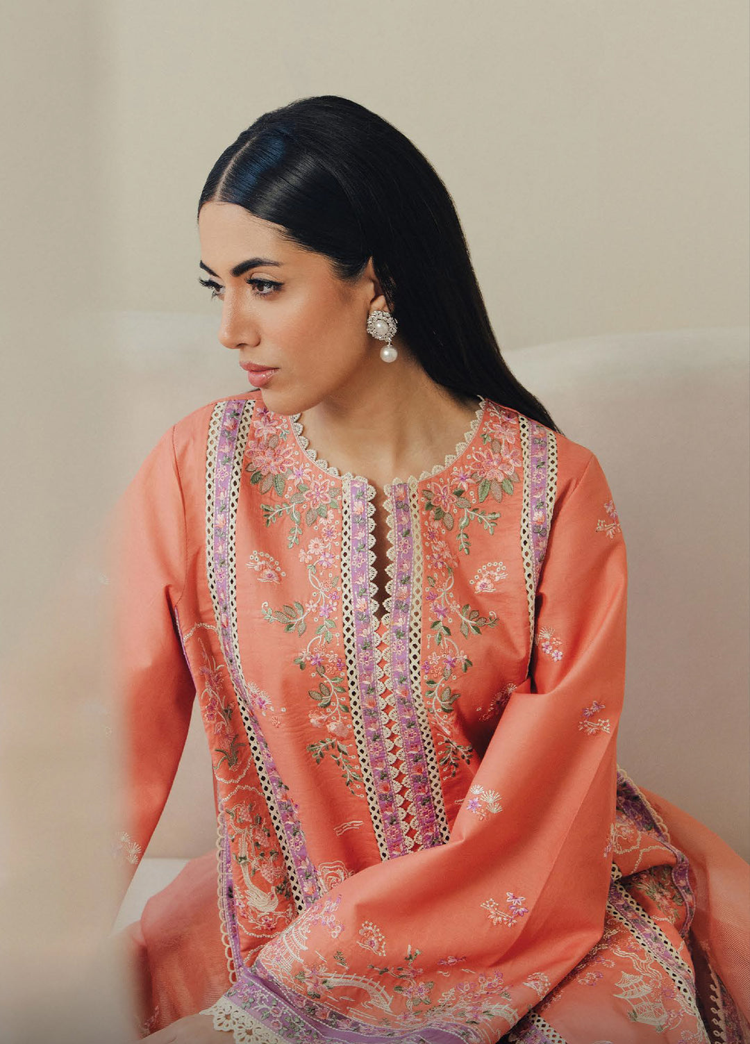 Daybreak by Afrozeh Unstitched Printkari Embroidered Lawn 3 Piece Suit AF26UDB D-5 SKYHUSH – Summer Collection