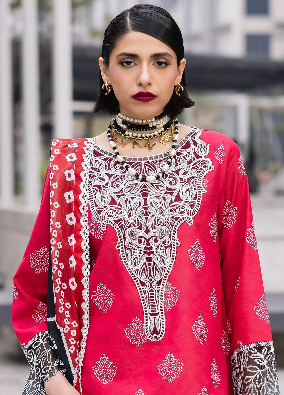Broadway by Mahnur Embroidered Lawn Suits Unstitched 3 Piece MN25B D-11 Azalea – Summer Collection
