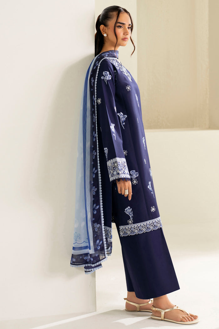 Baroque – Farasha Summer Weaves Embroidered Lawn Unstitched 3Pc Suit BFL26- Midnight Hue
