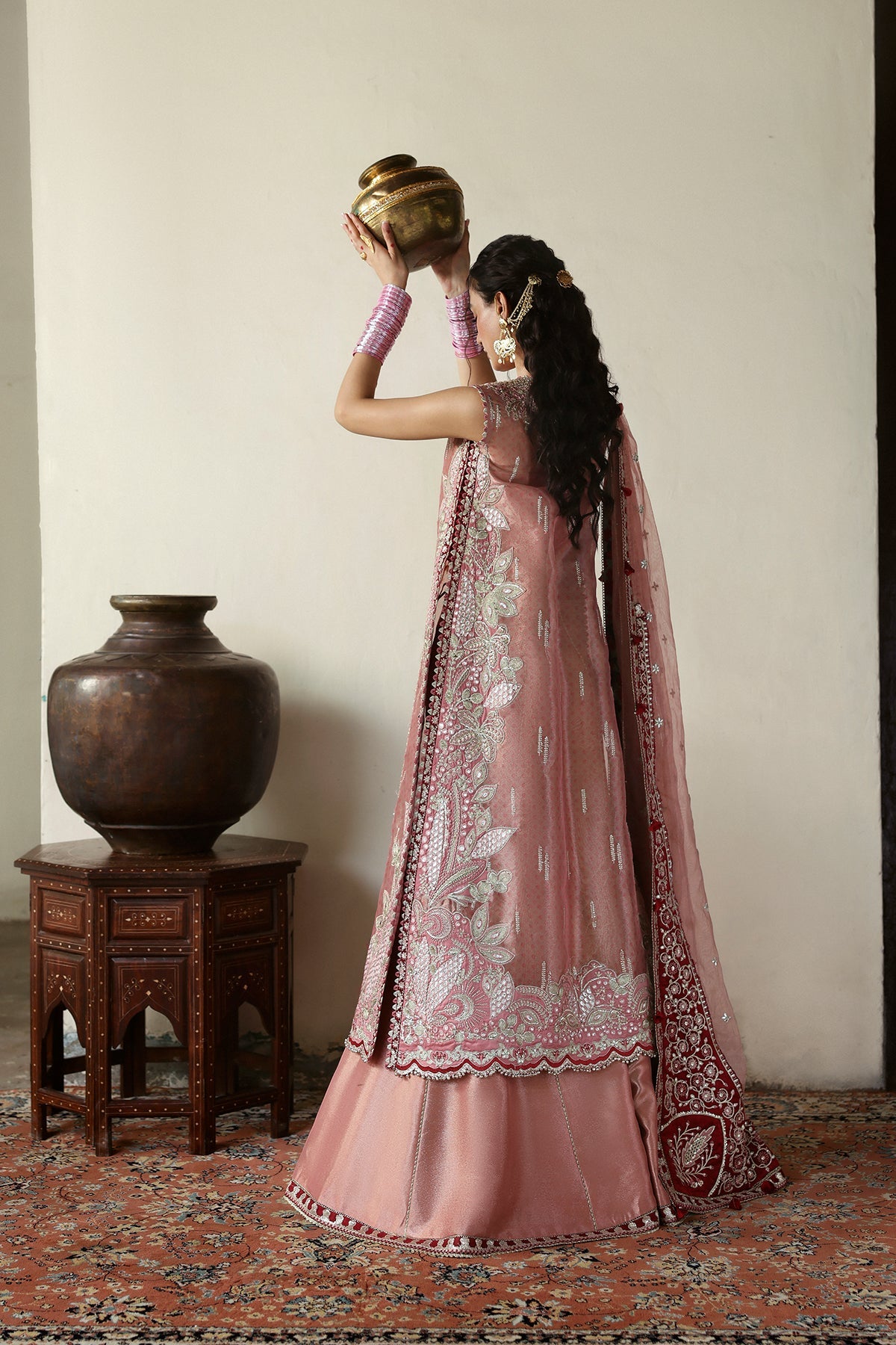 Shehnai By Afrozeh Embroidered Tissue Zari Suits Unstitched 3 Piece AF25SA D-09 Roshaan – Wedding Collection
