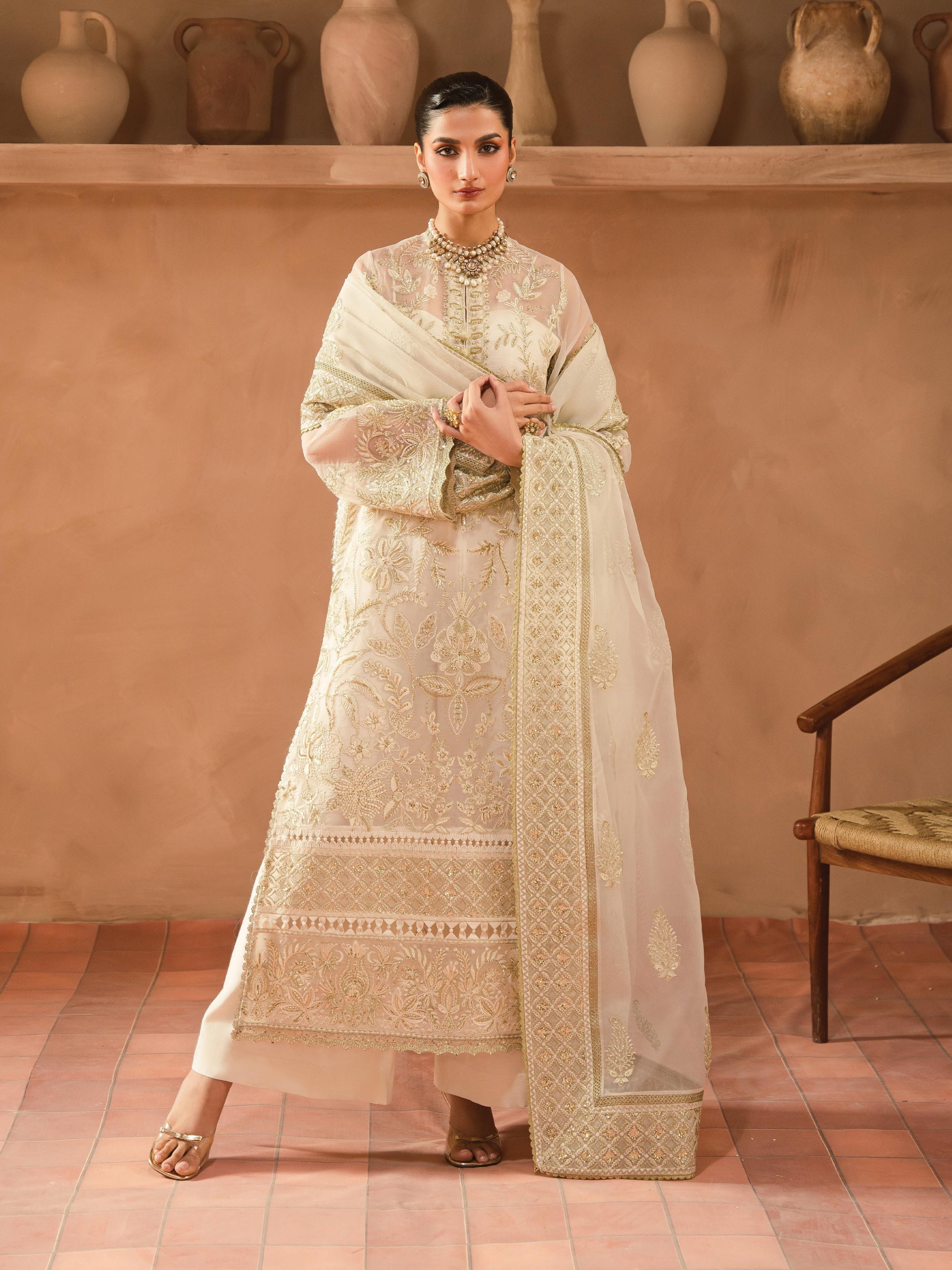 Panache by Ayzel Embroidered Organza Suit Unstitched 3 Piece AAF24PF D-09 Esfir – Formals Collection