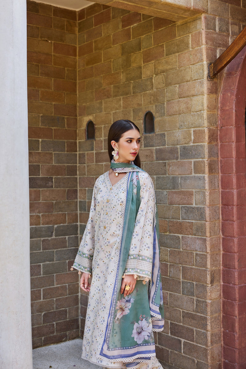 Baroque – Farasha Sorine Embroidered Lawn Unstitched 3Pc Suit BFL26- Satin Bloom