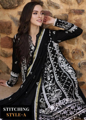 Noor By Saadia Asad Embroidered Linen Suits Unstitched 3 Piece NSA23WS D1 – Winter Collection