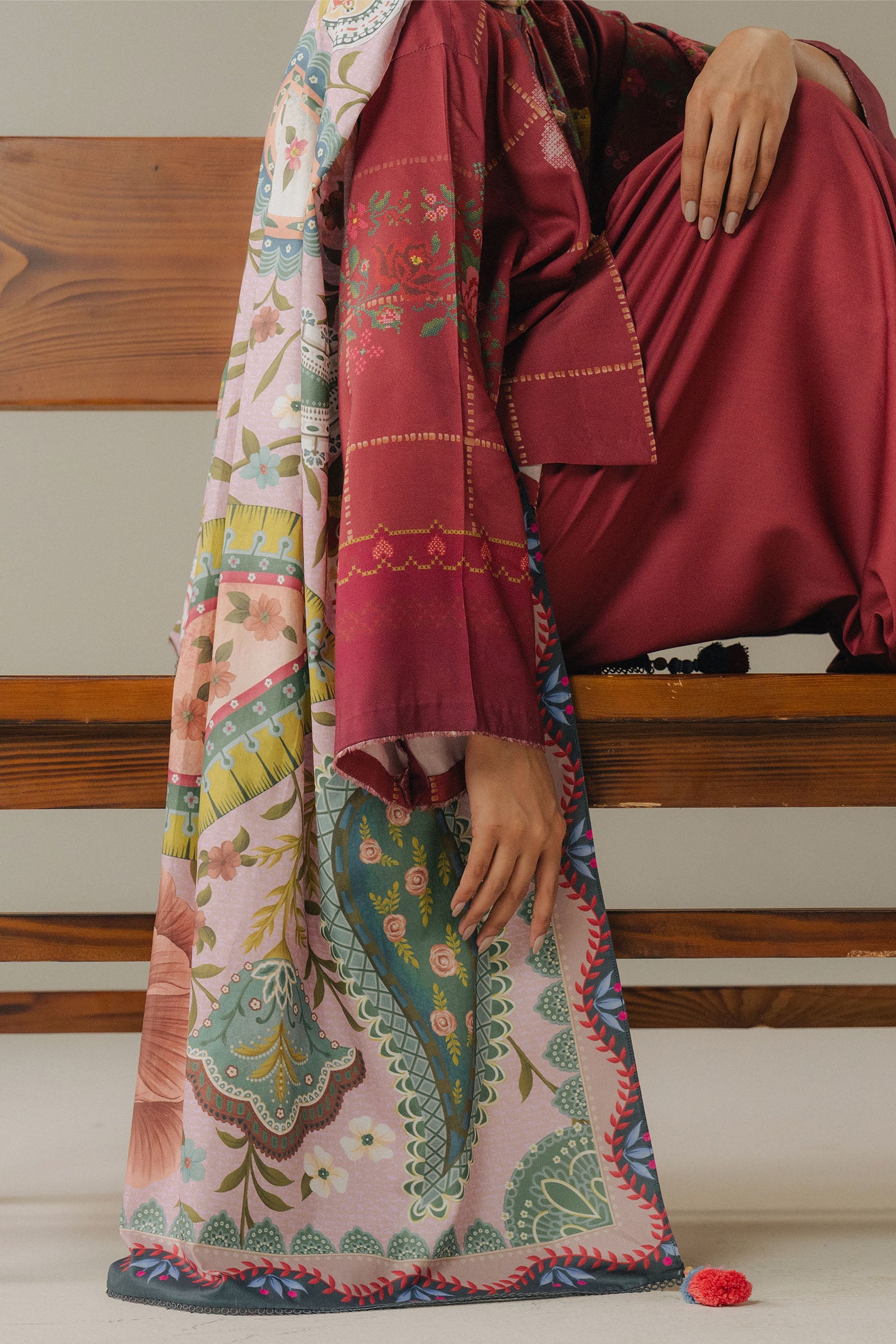 Coco by Zara Shahjahan Prints Unstitched Linen Suits 3 Piece CZS25PW Olive Hour D-5B – Winter Collection