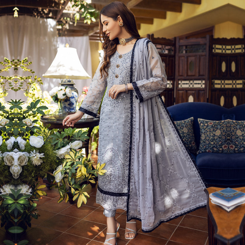 Sonia Umer – Gul-E-Bulbul – Embroidered Silk Net Unstitched 3Pc Suit