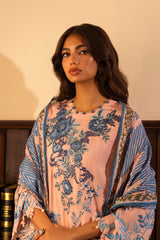Sana Safinaz Embroidered Linen Suits Unstitched 3 Piece M243-018B-3CQ – Luxury Winter Collection