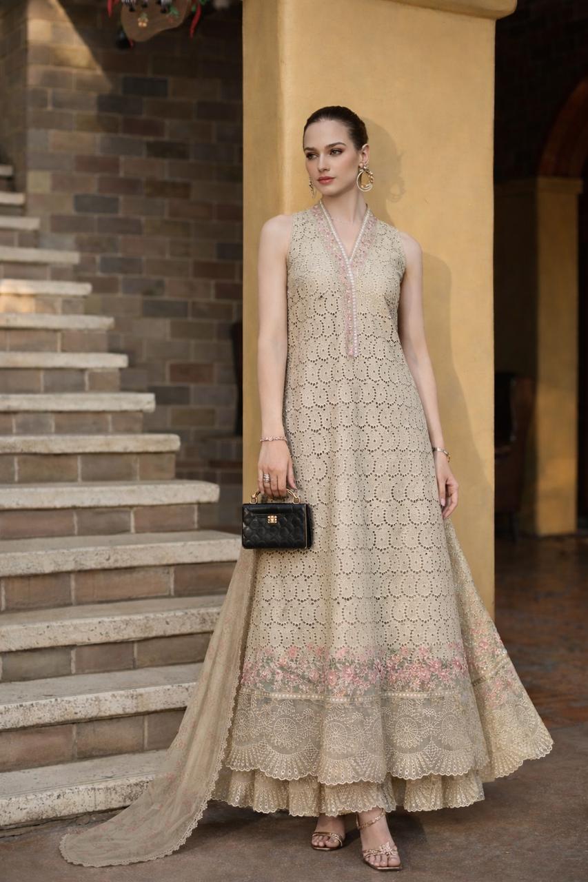Noor by Saadia Asad Unstitched Embroidered Luxury Lawn 3 Piece Suit SA26UNL D5A-LUNAIRA – Eid Collection