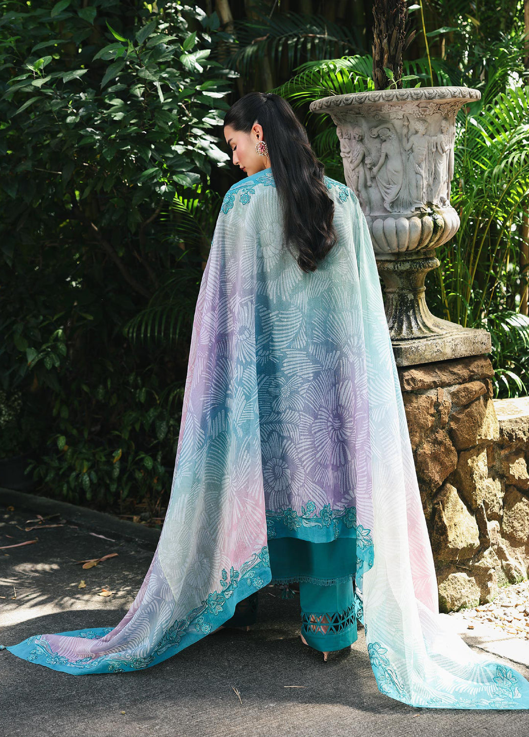 Q Line by Qalamkar Unstitched Chikankari Embroidered Lawn 3 Piece Suit QLK26UQL RP-03 SAPPHIRE – Summer Collection