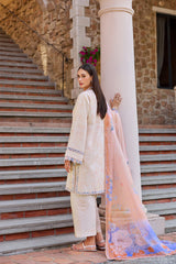 Baroque – Farasha Sorine Embroidered Lawn Unstitched 3Pc Suit BFL26- Peachy Charm
