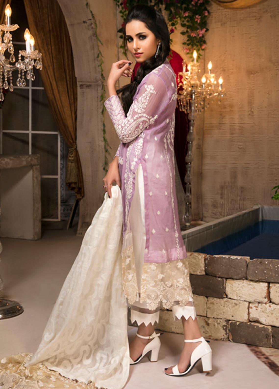 Zardaan – Guzillek Embroidered Khaadi Net Unstitched 3 Piece Suit GZK19ZD 08 Imperial Glow – Luxury Collection