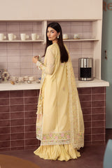 Brewed by Ayzel Unstitched Embroidered Paper Cotton 3 Piece Suit AAF26UBL Crema ZWU-0147-3PO – Festive Collection