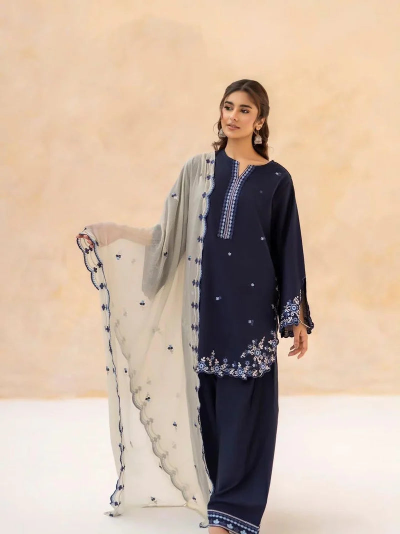 Trop Emb Farshi Shalwar 3pc