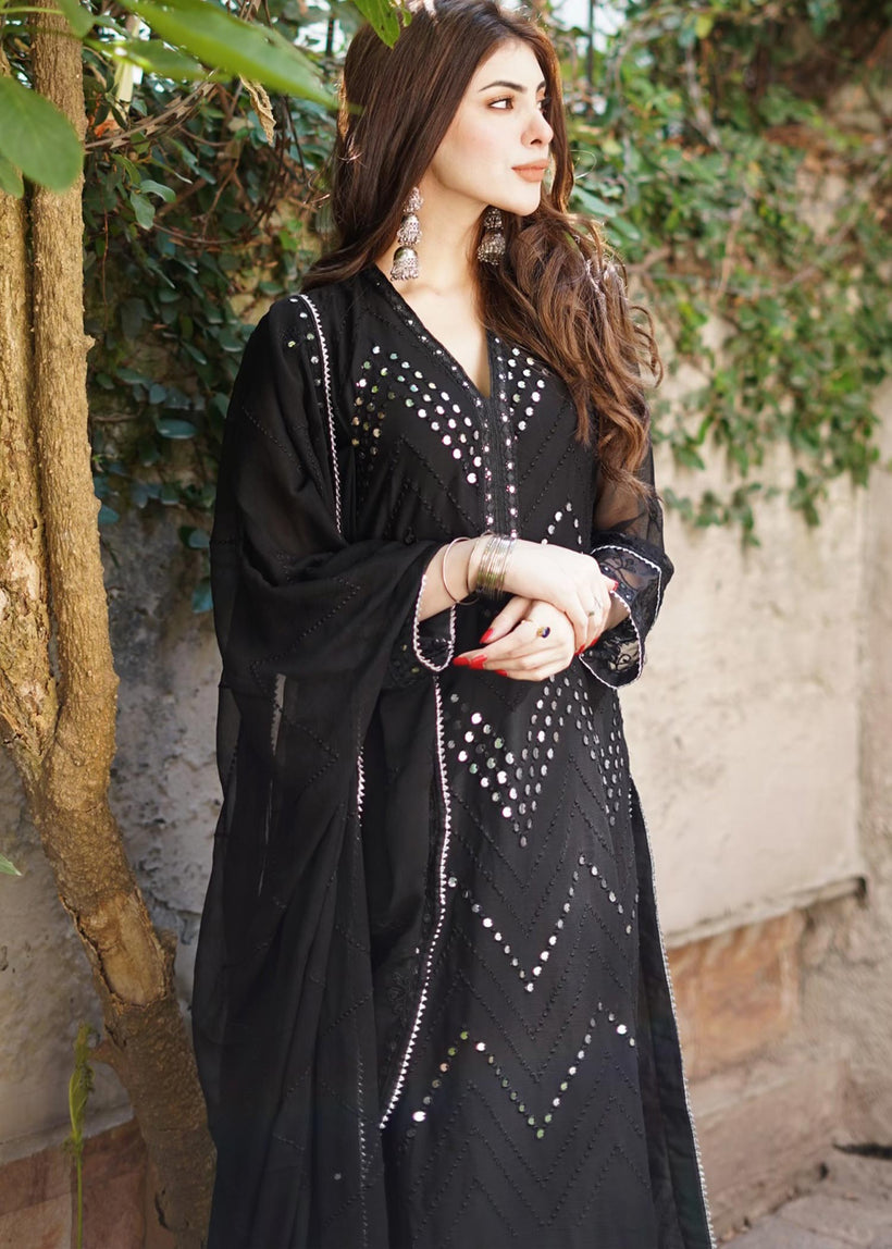 Merakish Luxury Chiffon Embroidered’23 – ST23-MK7 Siyah